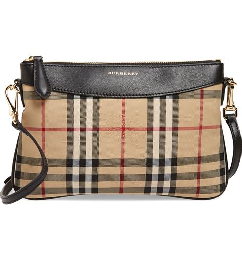 BURBERRY Horseferry Check Peyton Crossbody Clutch Bag